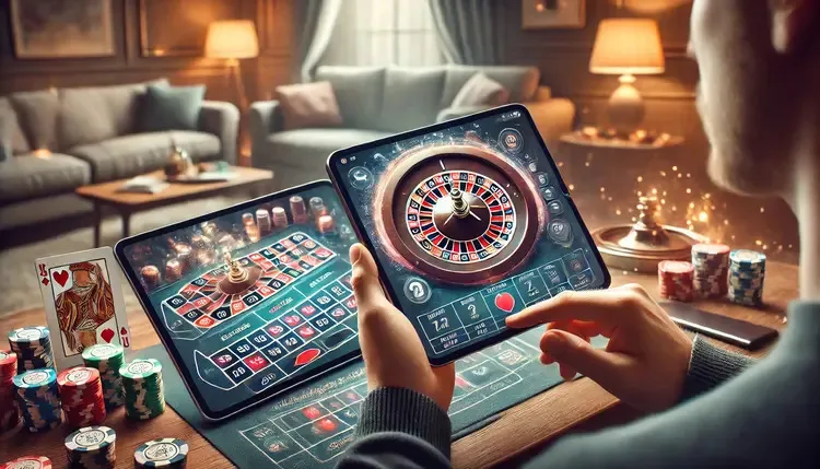 Mobile roulette gameplay