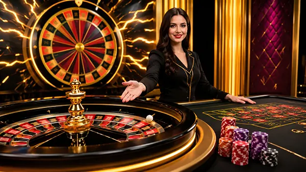 Live roulette dealer
